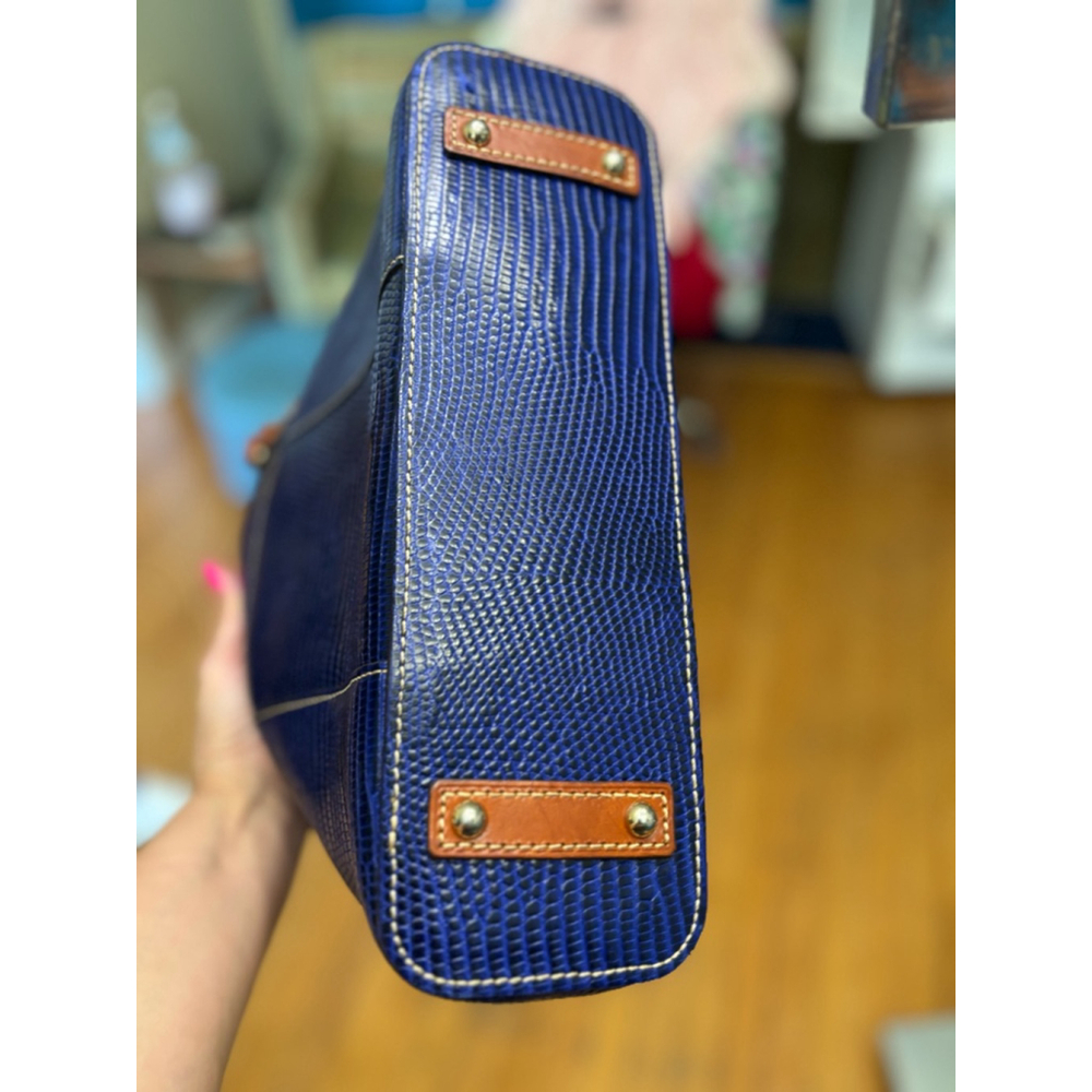 Dooney & Bourke Blue and Brown Tote - Picture 8 of 12